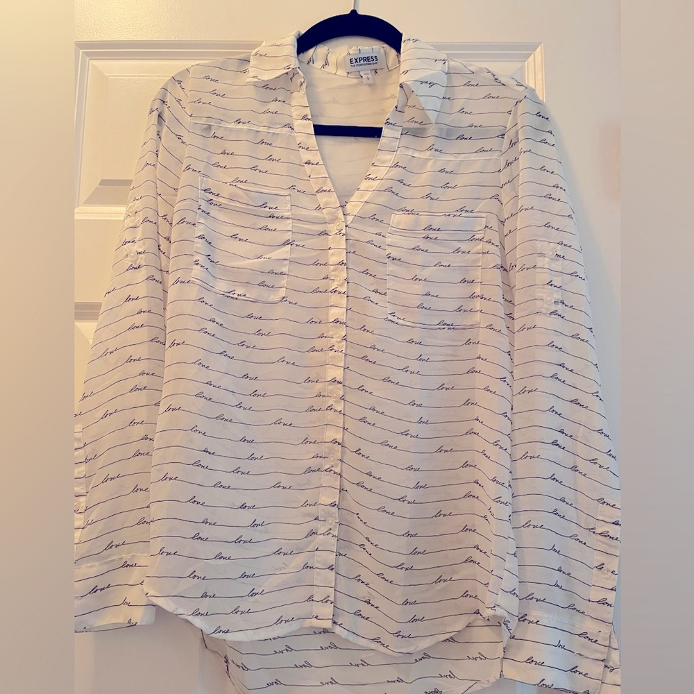 White button down top